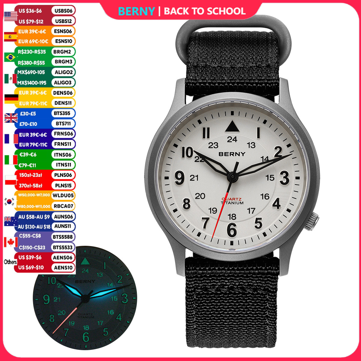 Outdoor Sport Field - BERNY Orologi in titanio da uomo