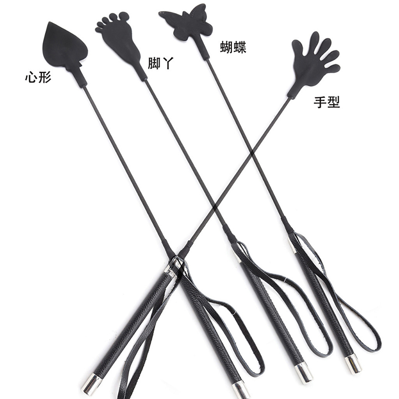 Riding Crop Dressage - 55CM Silicone nero a forma di