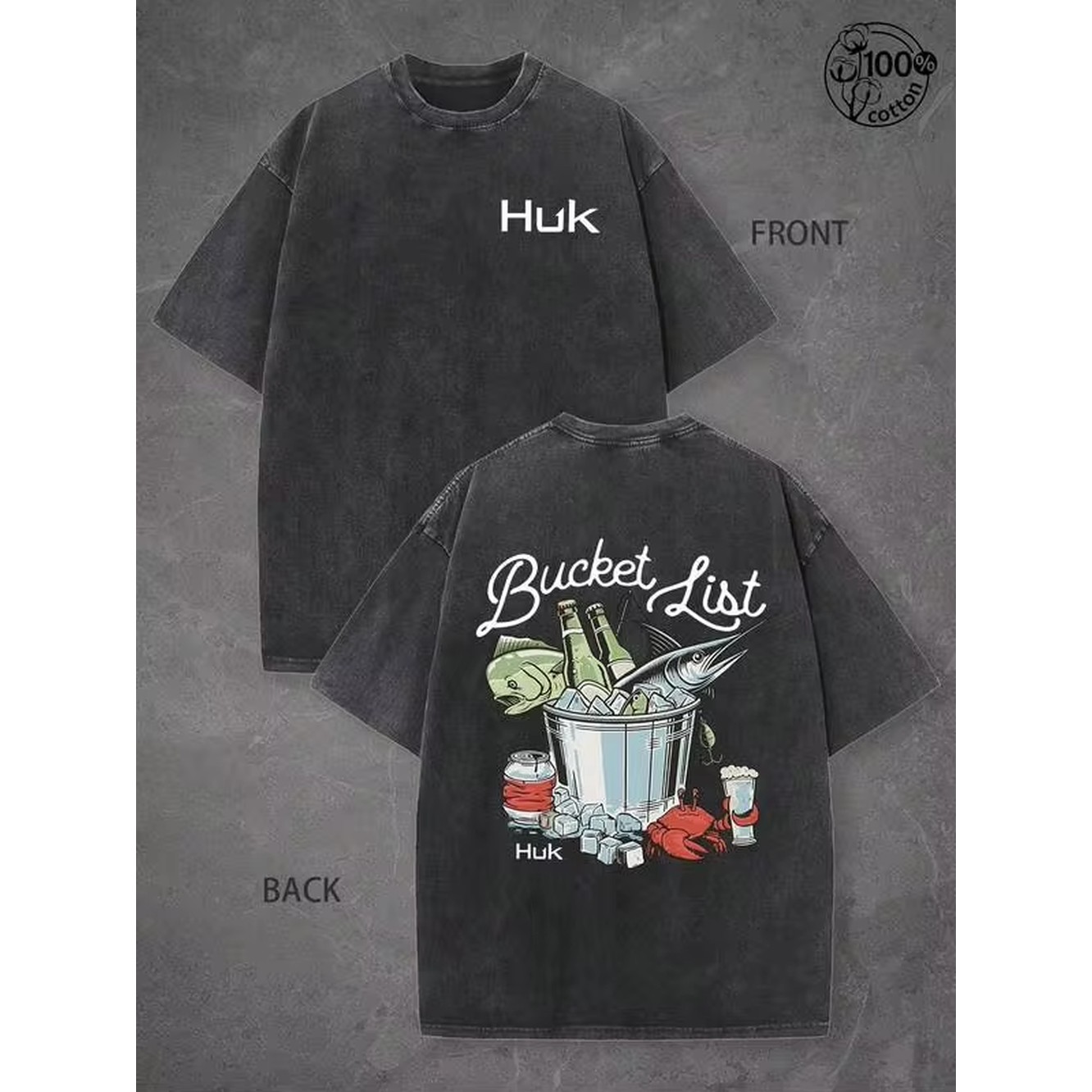 Maglietta grafica Huk Bucket L - Outdoor Sports List recensione e prezzo